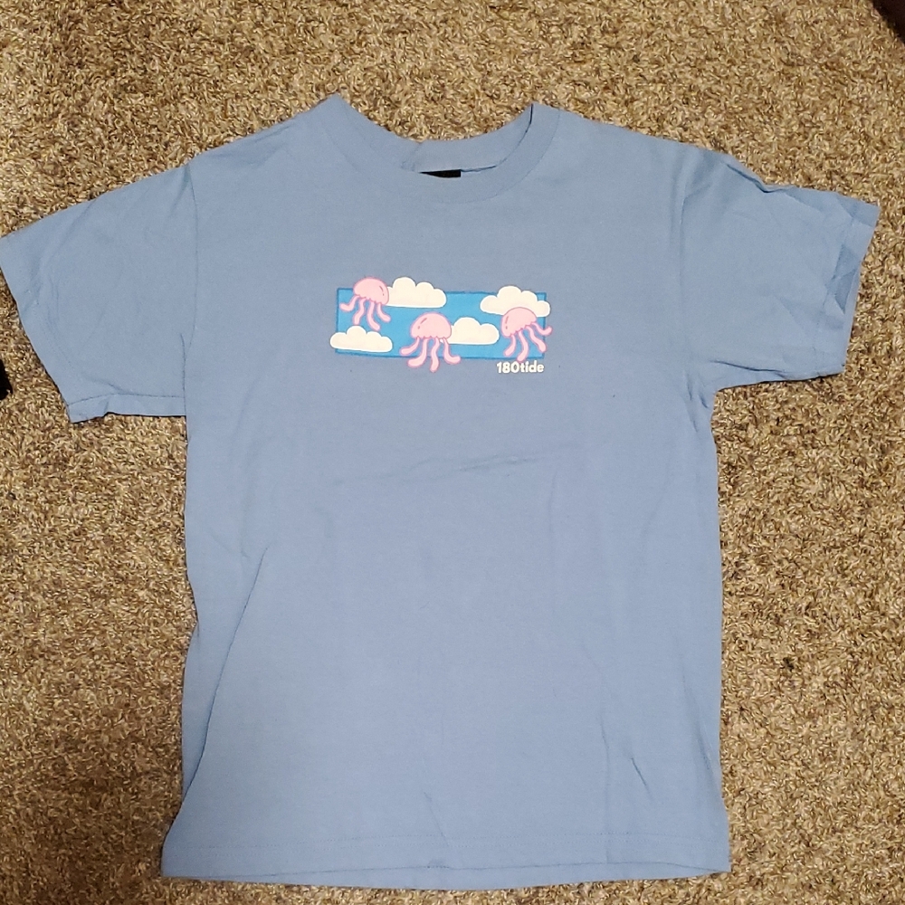 Blue Men's Shirt with Jellyfish Design